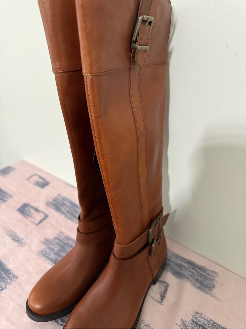 INC International Concepts Brown Leather Knee-High Riding Boots